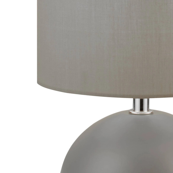  Searchlight Searchlight Quorin Table Lamp, Grey, Textile/steel, 25 Cm, E14 
