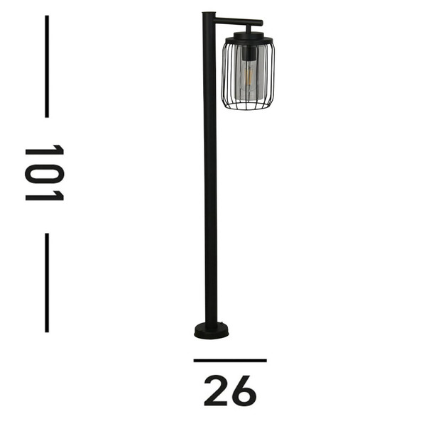  Searchlight Searchlight Reed Path Light, Ip44, Black, Height 100 Cm, Metal 