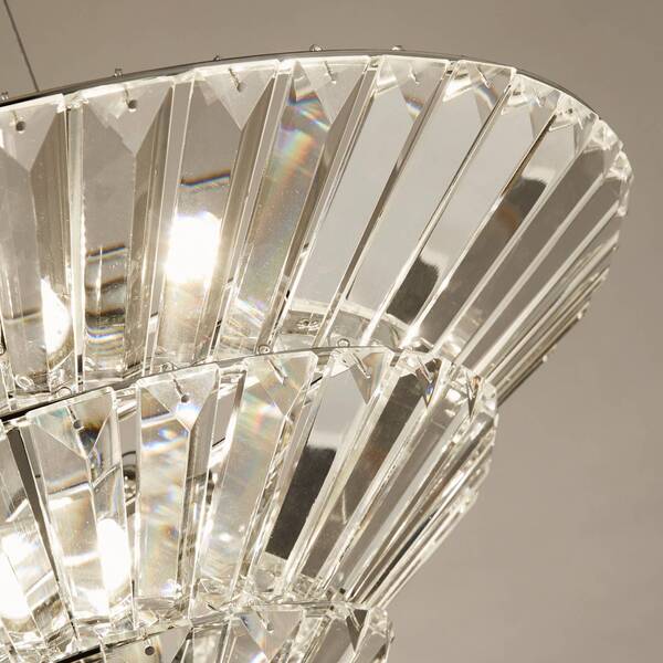  Searchlight Searchlight Savannah Pendant Light, 8-bulb, Crystal Glass 