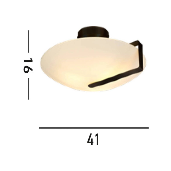  Searchlight Searchlight Sundial Ceiling Light, Black/opal White, Steel, Glass, E27 
