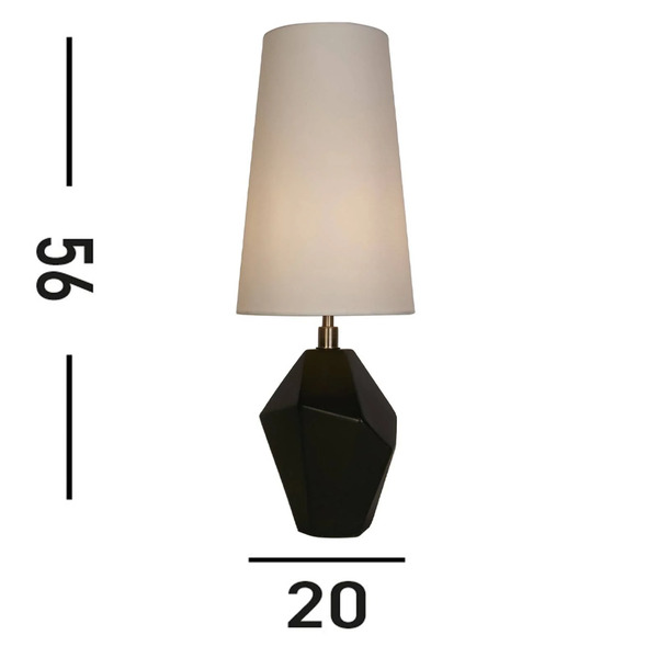  Searchlight Searchlight Table Lamp Apex White/black Height 55.5 Cm Textile/resin 