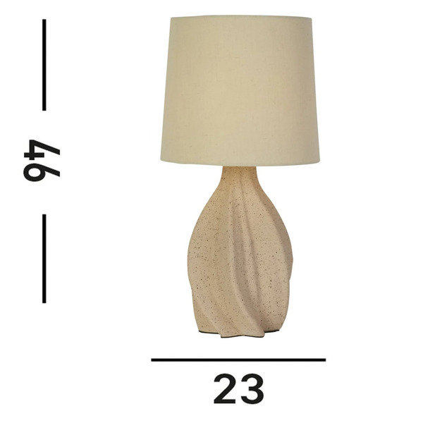  Searchlight Searchlight Twist Table Lamp, Beige, Height 46 Cm, Textile/ceramic 