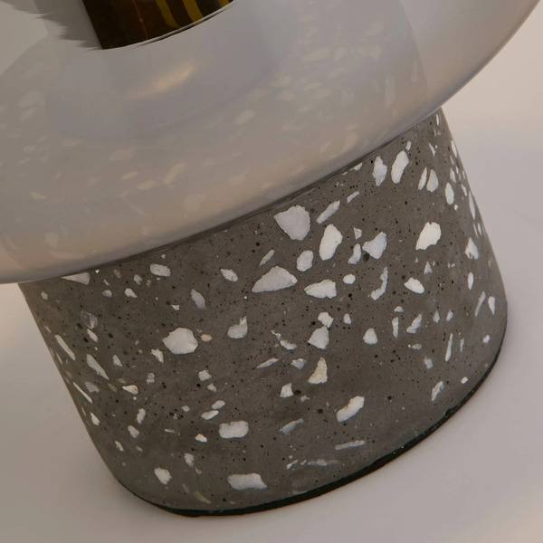  Searchlight Searchlight X Vessel Table Lamp, Grey / Smoky Grey, Concrete, Glass 