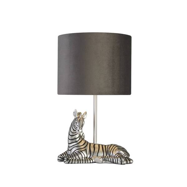 Searchlight Searchlight Zebra Table Lamp, Black/silver, Synthetic Resin, 26 Cm, E27 