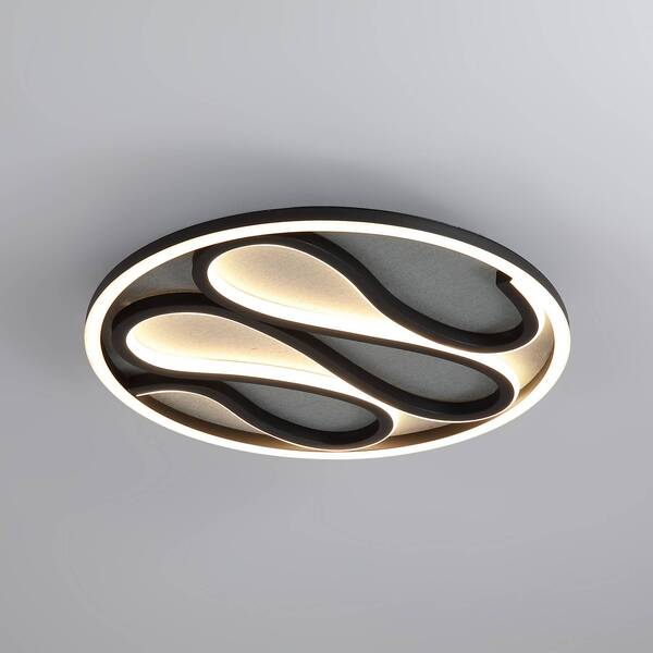  Searchlight Searchlight Zendisc Led Ceiling Lamp, Drop Motif, ø 39 Cm, Black 