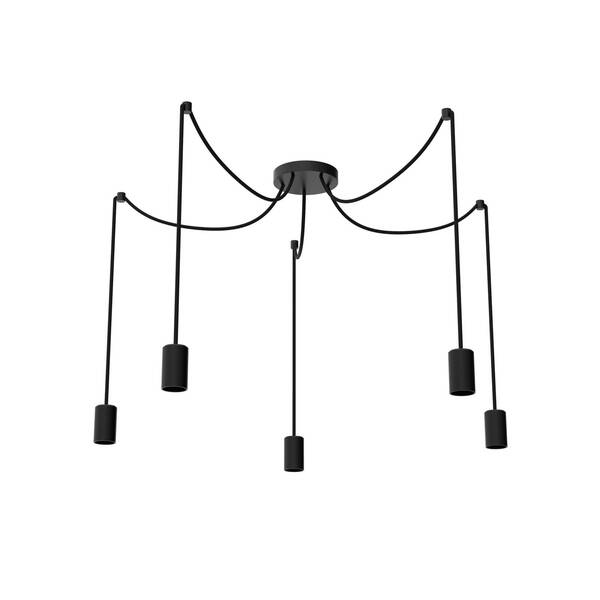  Segula Segula Spyder 5 Wave Pendant Light, Black, 5-bulb 