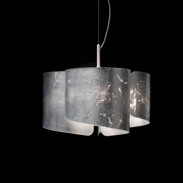  Selène Selène Papiro Pendant Light, 3-bulb, Silver 