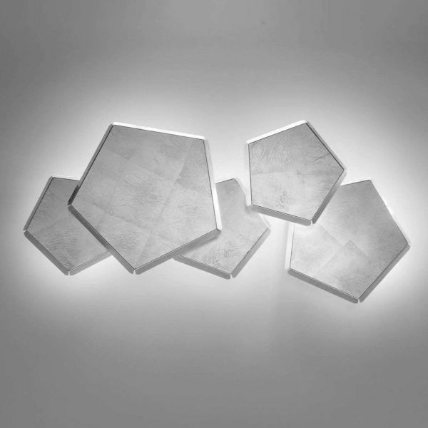  Selène Selène Pleiadi Led Wall Light With Silver Leaf, 5-bulb 