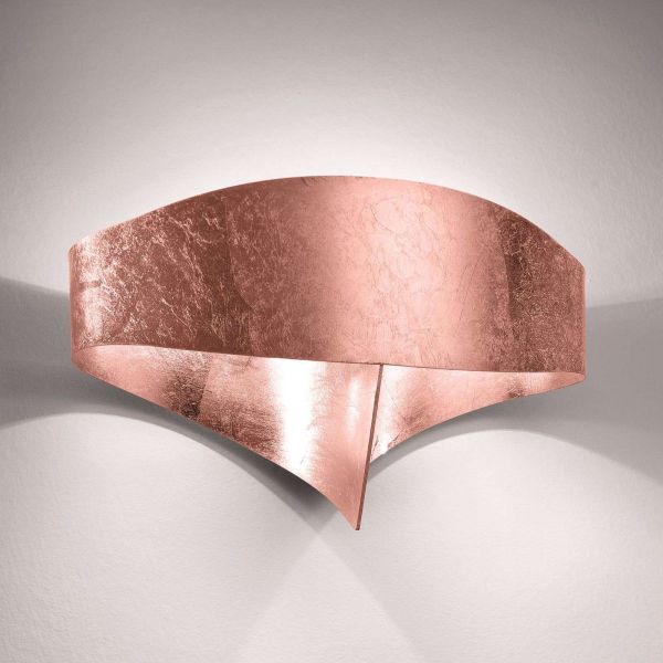  Selène Selène Scudo Led Wall Light Made Of Steel, Copper Leaf 