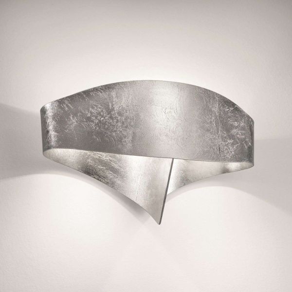 Selène Selène Scudo Led Wall Light With Silver Leaf Plating 