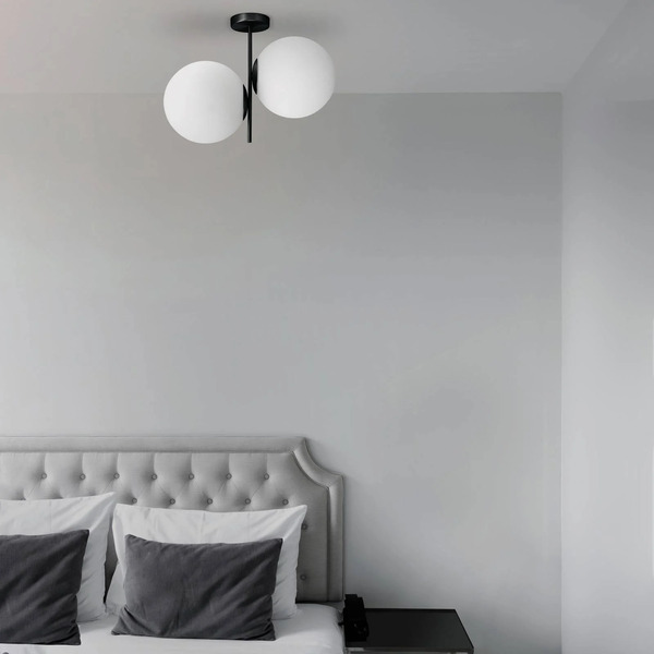  Sforzin Sforzin Jugen Ceiling Light, Black, 2-bulb, Vertical 