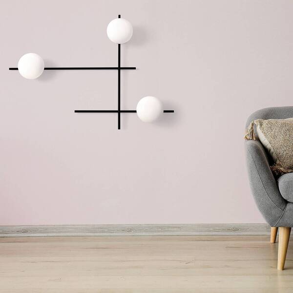  Sforzin Sforzin Mikado Wall Light, Frosted Glass, Three-bulb 