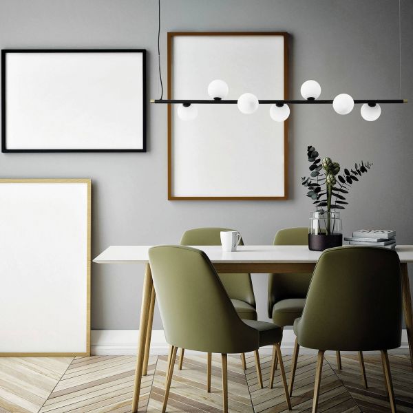  Sforzin Sforzin Pomi Hanging Light, Horizontal, Seven-bulb 