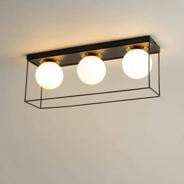  Sigma Sigma Aroma Ceiling Light, 3-bulb, Black/white/gold, Steel 