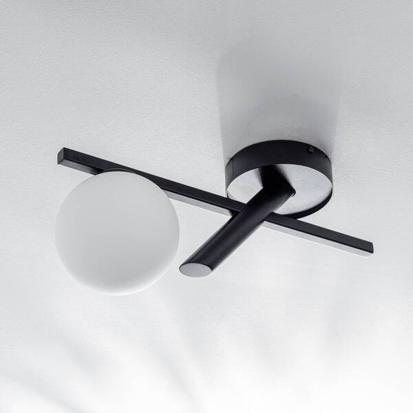  Sigma Sigma Baleo Ceiling Light, Black/opal, 1-bulb 
