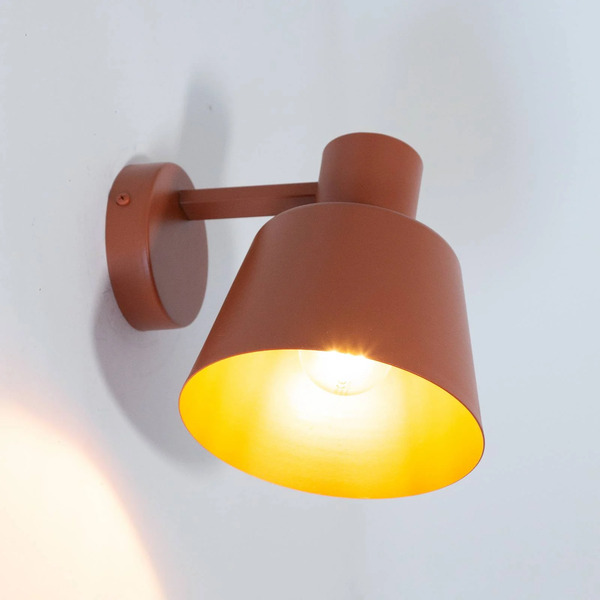  Sigma Sigma Dunka Wall Light, Brick Red, 1-bulb, Steel, Height 17 Cm 