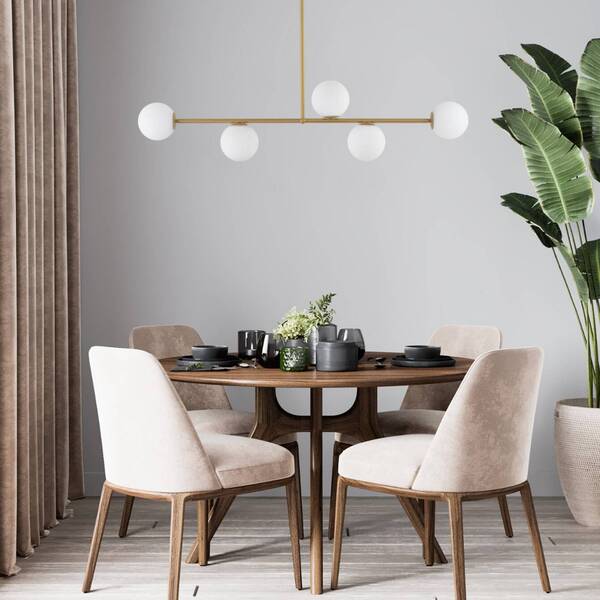 Sigma Sigma Gama Ceiling Light, 5-bulb, Gold 