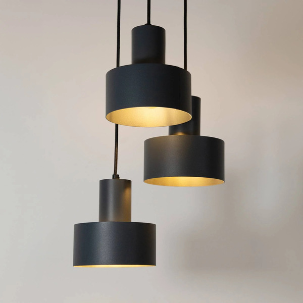  Sigma Sigma Rif 3 Pendant Light, Anthracite, Round, 3-bulb, ø 33 Cm 