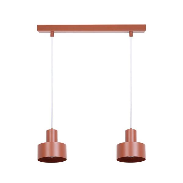  Sigma Sigma Rif 2 Pendant Light, Brick Red, 2-bulb, Linear, Steel 
