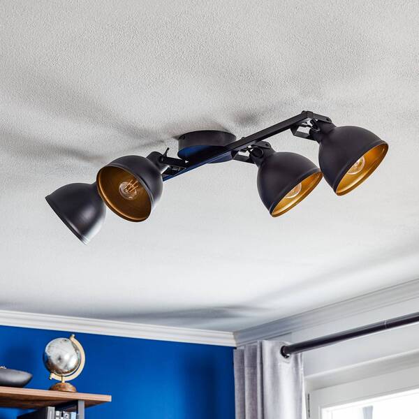  Sigma Sigma Trial Ceiling Light, 4-bulb, Black/gold 