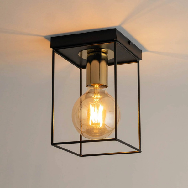  Sigma Sigma Vox Ceiling Light, Black/gold, Angular, 1-bulb, Steel 