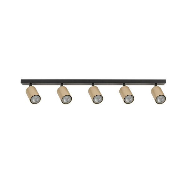  Sigma Sigma Zoom Ceiling Spotlight, 5-bulb, Black/gold 