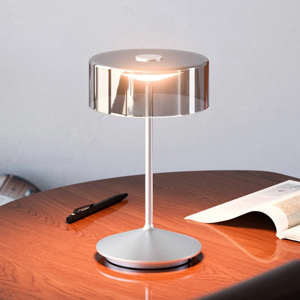  Sigor Sigor Numotion Led Rechargeable Table Lamp, Silver, Glass, Ip54, Dimmable 
