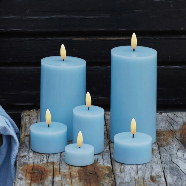  Sirius Sirius Led Tea Light Sille, Blue, Wax, Set Of 2, Battery Operated 