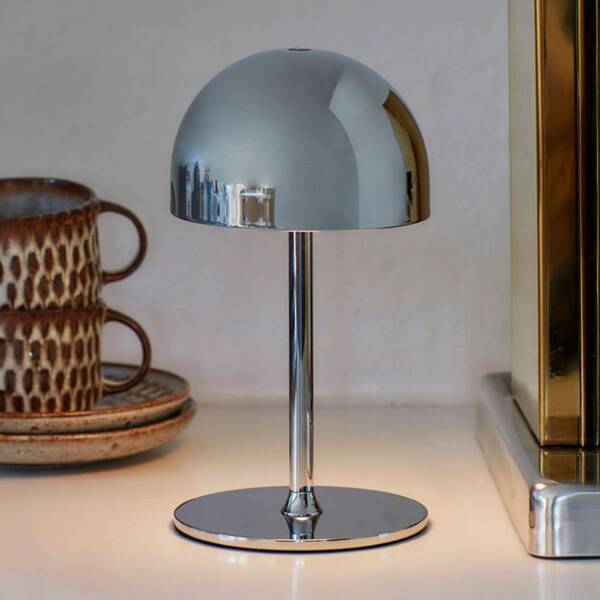  Sirius Sirius Tim Led Rechargeable Table Lamp, Chrome-coloured, Height 22 Cm, Ip54 
