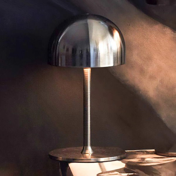  Sirius Sirius Tim Led Rechargeable Table Lamp, Nickel-coloured, Height 22 Cm, Ip54 