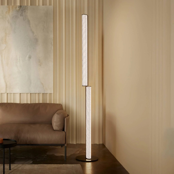  Slamp Slamp Led Floor Lamp Modula Twisted, Pleated, Black 