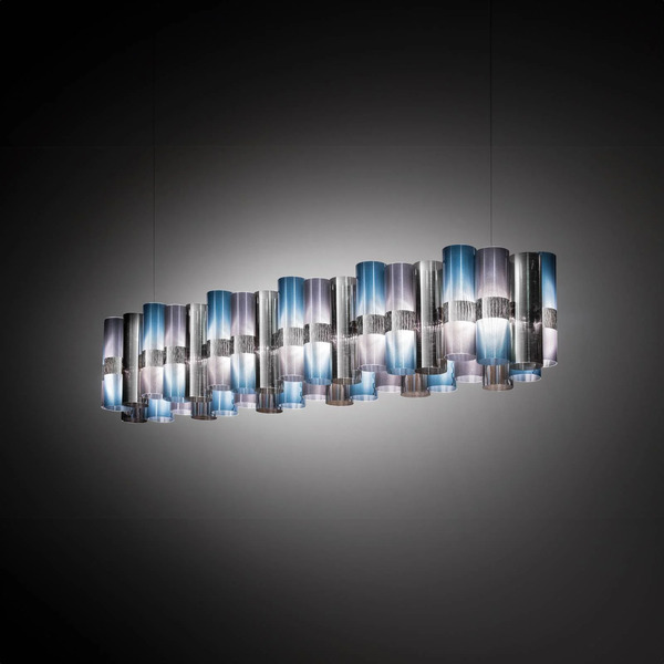  Slamp Slamp Led Hanging Light La Lollo Blue-violet, 140 Cm 