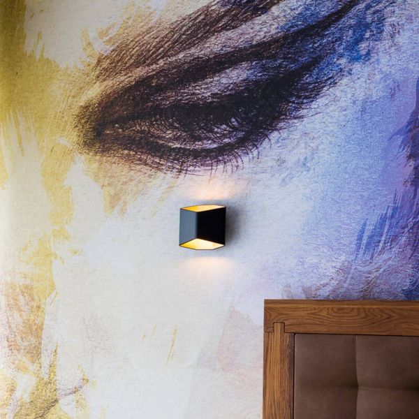  Slv Slv Cariso Led Wall Light Black/brass 16.4cm 