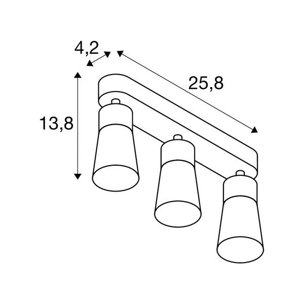  Slv Slv Ceiling Lamp Puri 2.0 Cone, White, Length 26 Cm, 3-bulb. 