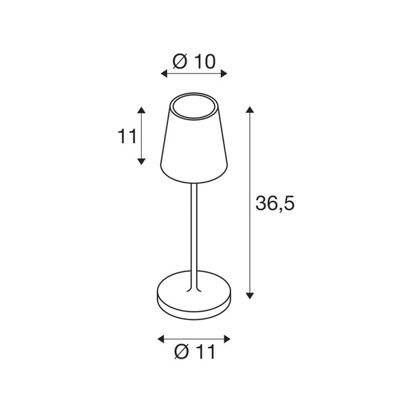  Slv Slv Led Rechargeable Lamp Vinolina Two, Red, Aluminium, ø 11 Cm, Ip65, Cct 