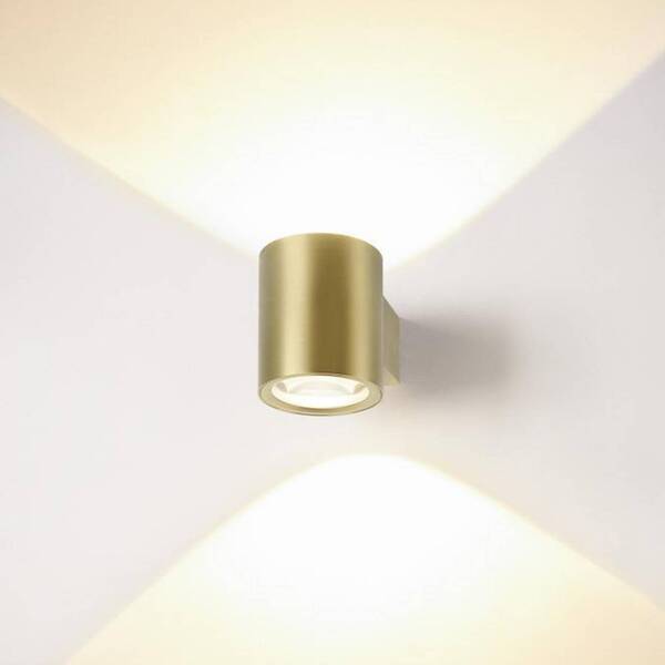  Slv Slv Oculus Led Wall Light, Brass-coloured, ø 9 Cm, Dimmable To Warm 