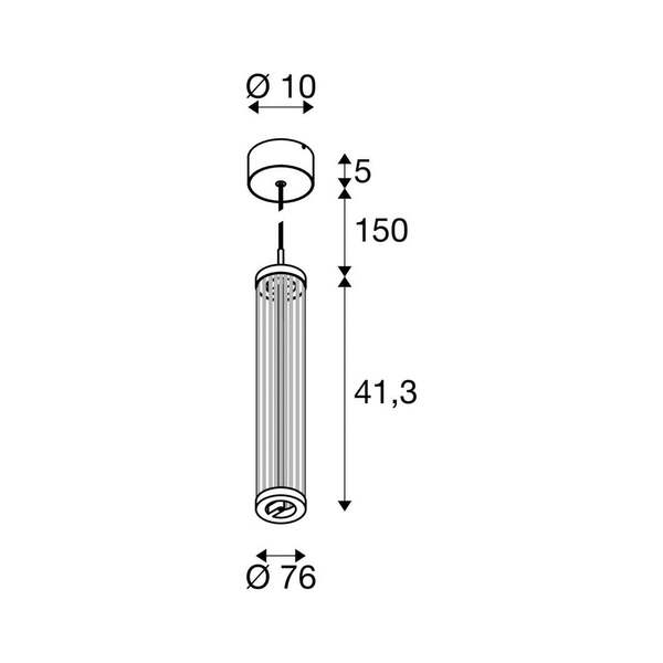  Slv Slv Quimera Led Hanging Light, Bronze-coloured, ø 8 Cm, Cct 