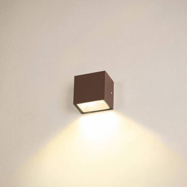  Slv Slv Sitra Single Led Outdoor Wall Light Down, Rust 