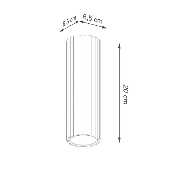  Sollux Lighting Sollux Lighting Carbon Ceiling Light, Beige, Height 20 Cm, Aluminium 
