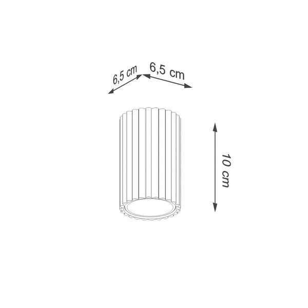  Sollux Lighting Sollux Lighting Carbon Ceiling Light, Black, Height 10 Cm, Aluminium 