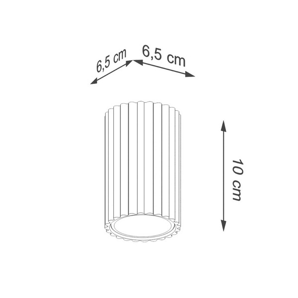 Sollux Lighting Sollux Lighting Carbon Ceiling Light, White, Height 10 Cm, Aluminium 