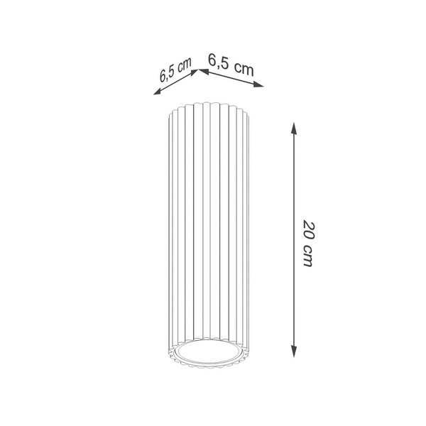  Sollux Lighting Sollux Lighting Carbon Ceiling Light, White, Height 20 Cm, Aluminium 