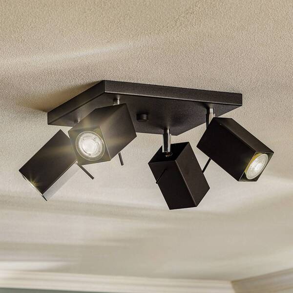  Sollux Lighting Sollux Lighting Ceiling Spotlight Square, Black, 4-bulb, Square 