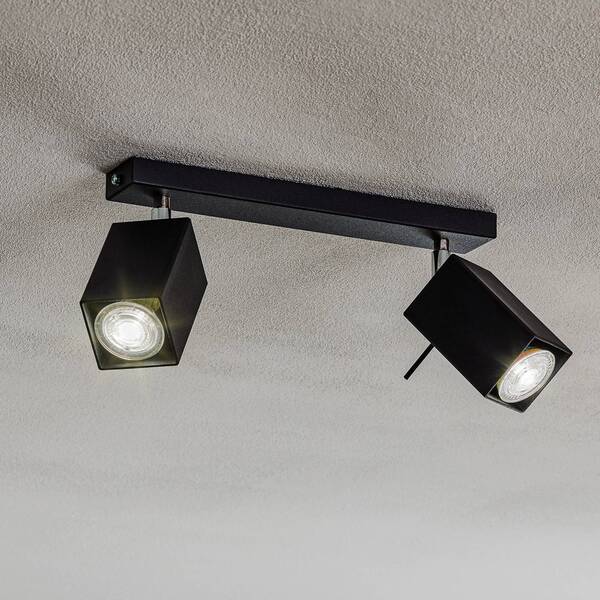  Sollux Lighting Sollux Lighting Ceiling Spotlight Square, Black, 2-bulb 