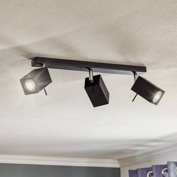  Sollux Lighting Sollux Lighting Ceiling Spotlight Square, Black, 3-bulb 