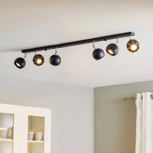  Sollux Lighting Sollux Lighting Flame Ceiling Spotlight, Black, 6-bulb 