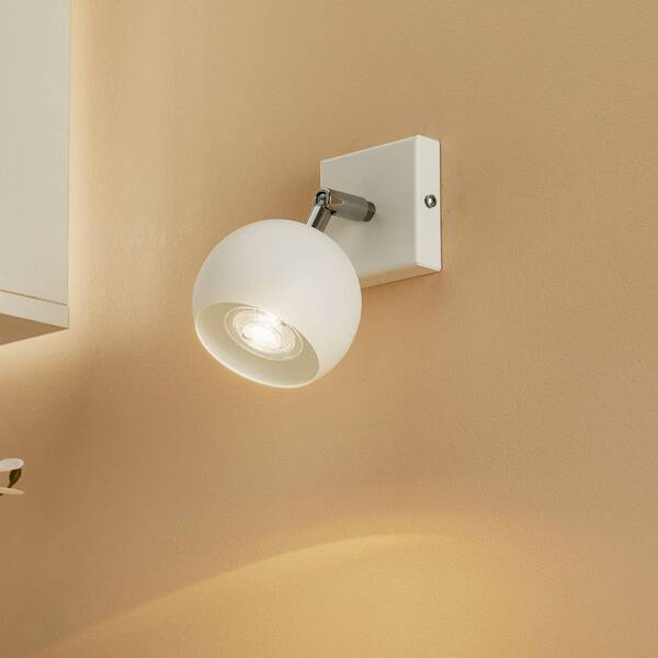  Sollux Lighting Sollux Lighting Flame Wall Spotlight In Steel, White 