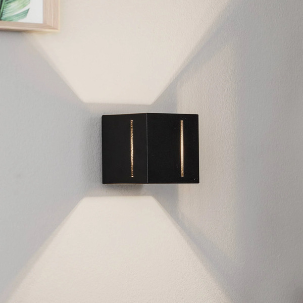  Sollux Lighting Sollux Lighting Topic Up/down Wall Light In Aluminium, Black 