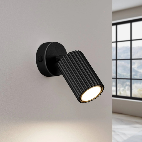  Sollux Lighting Sollux Lighting Wall Spotlight Carbon, Black, Projection 16 Cm, Switch, Aluminium 