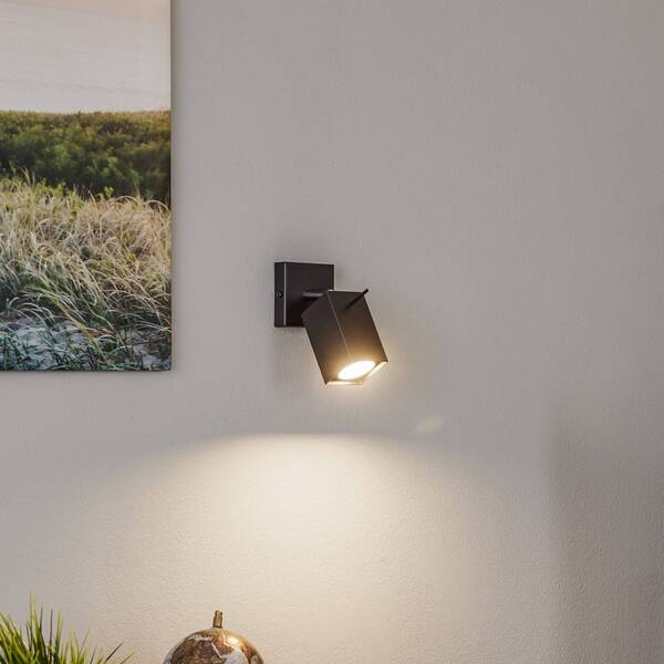  Sollux Lighting Sollux Lighting Wall Spotlight Square, Black, 1-bulb 